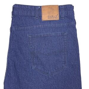 Public Record‎ Mens Blue Jeans 44x32 Straight Fit Cotton Blend Casual